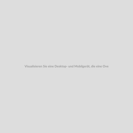 Visualisieren Sie eine Desktop- und Mobilgerät, die eine Overlay-Integration zeigt. Auf den Bildschirmen sollten verschiedene Funktionen wie Chat, Terminplanung und digitale Vertragsunterzeichnung zu sehen sein.