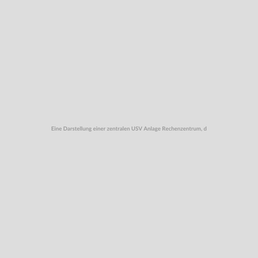 Eine Darstellung einer zentralen USV Anlage Rechenzentrum, die nahtlos in eine Büro- oder Rechenzentrumsumgebung integriert ist, mit dem Fokus auf Benutzerfreundlichkeit und Effizienz.