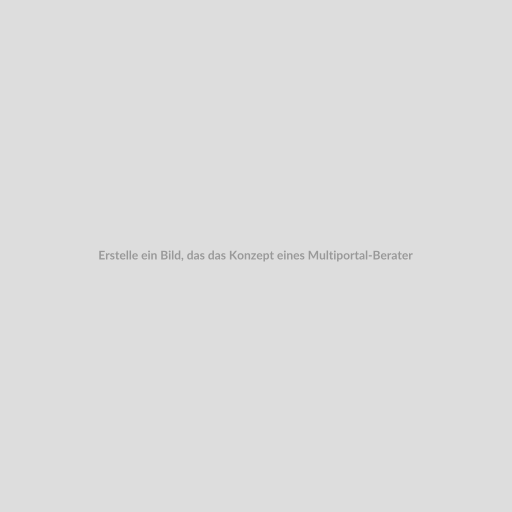 Erstelle ein Bild, das das Konzept eines Multiportal-Beraterportalsystems visualisiert. Stelle ein Netzwerk von verbundenen Portalen dar, die durch digitale Pfade verbunden sind. Nutze Farben, die Effizienz und Sicherheit symbolisieren.
