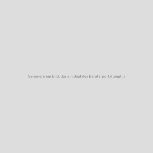 Generiere ein Bild, das ein digitales Beraterportal zeigt, auf dem eine Person das PM-Nachrichtensystem verwendet, um Nachrichten zu senden und zu empfangen.