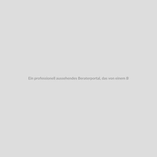 Ein professionell aussehendes Beraterportal, das von einem Berater genutzt wird. Das Portal zeigt verschiedene Funktionen wie Profilmanagement, Kundenverwaltung, Terminplanung und Rechnungsstellung.
