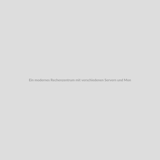 Ein modernes Rechenzentrum mit verschiedenen Servern und Monitoren, die verschiedene Alarmstatus anzeigen. Im Vordergrund ein Sicherheitsmitarbeiter, der die Systeme überwacht.