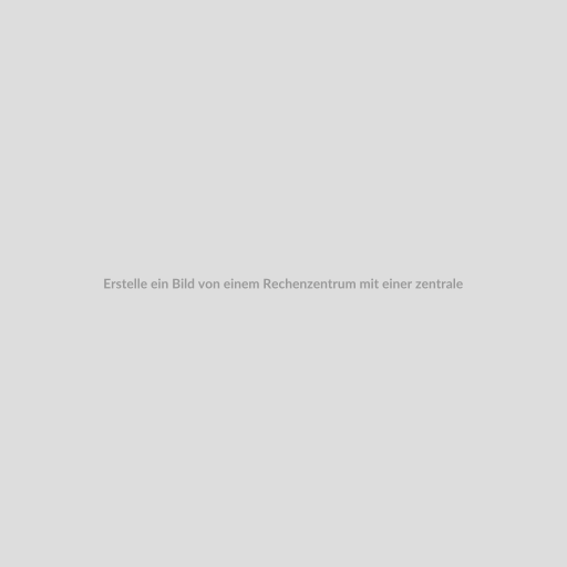 Erstelle ein Bild von einem Rechenzentrum mit einer zentralen USV Anlage, die sicherstellt, dass alle Systeme auch bei einem Stromausfall weiterhin funktionieren.