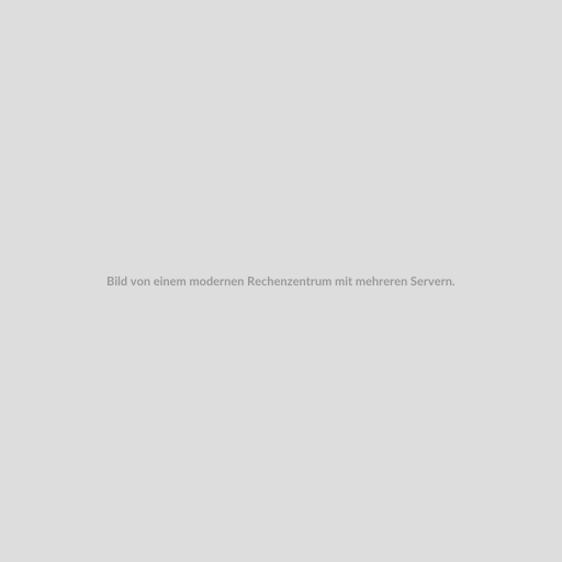 Bild von einem modernen Rechenzentrum mit mehreren Servern. Im Vordergrund ist eine Weltkarte mit markierten Standorten der Rechenzentren.