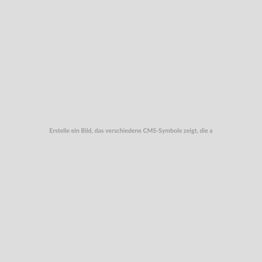 Erstelle ein Bild, das verschiedene CMS-Symbole zeigt, die auf einer digitalen Plattform angezeigt werden. In der Mitte sollte das Wort 'Wahl' hervorgehoben sein.