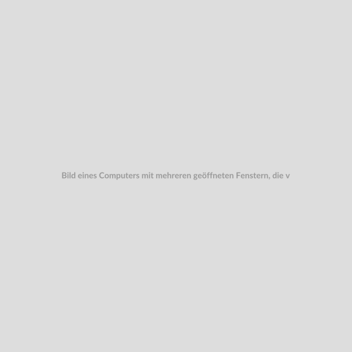 Bild eines Computers mit mehreren geöffneten Fenstern, die verschiedene Content Management Systeme darstellen. Im Hintergrund ist das Logo von beraterportal.net sichtbar.