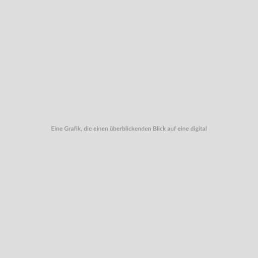 Eine Grafik, die einen überblickenden Blick auf eine digitale Kundenverwaltungsübersicht zeigt, mit Symbolen für Kommunikation, Verwaltung und Sicherheit.
